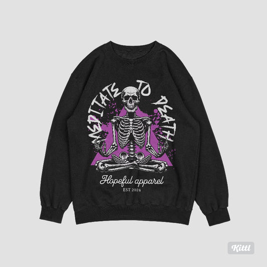"Meditate to death" crew neck sweater